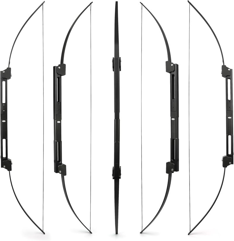 wolfman Archery 58" Folding Bow Survival Bow and Arrow Set Longbow Takedown Recurve Bow 35lbs RH/LH for Archery Bow Hunting Targeting Shooting (Black) - Image 2